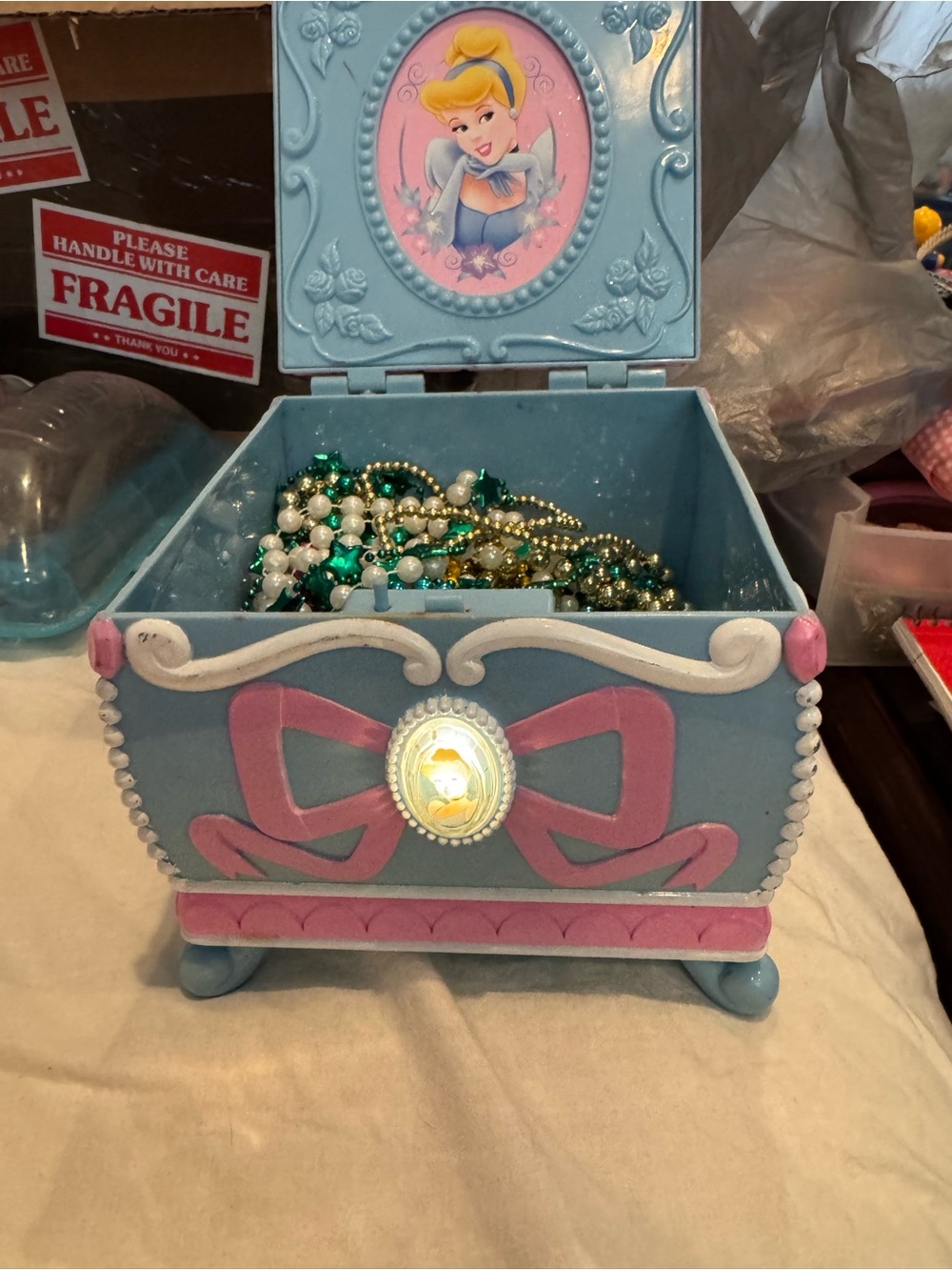 Disney Cinderella Blue & Pink Jewelry Box musical